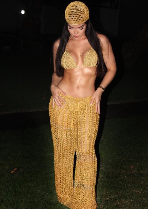 Set GOLDEN GLOW Top + Panty + Pantalon + Gorrito